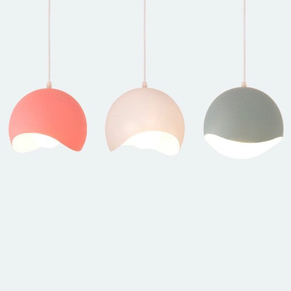 Nordic Solid Color Aluminum Round Dome 1/3 Light Island Light Chandelier - Image 13