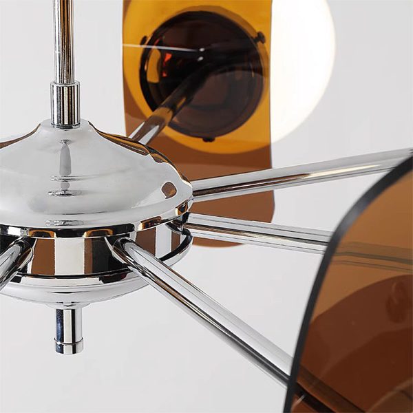Modern Mid-Century Acrylic Magic Bean Glass Shade 3/5/6/8-Light Chandelier For Living Room - Image 12