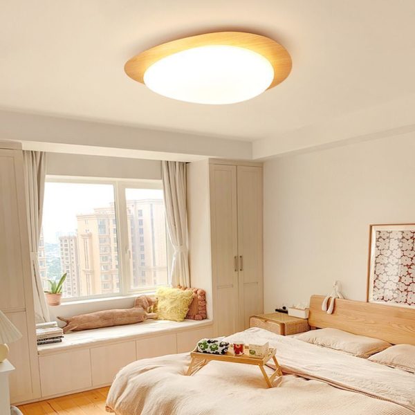Contemporary Scandinavian Pebble Shape Iron Acrylic LED Flush Mount Ceiling Light For Bedroom - Image 16
