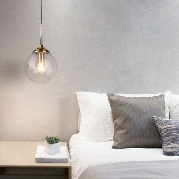 Contemporary Nordic Copper Spherical Glass Shade 1/3/5-Light Island Light Chandelier For Dining Room - Image 2
