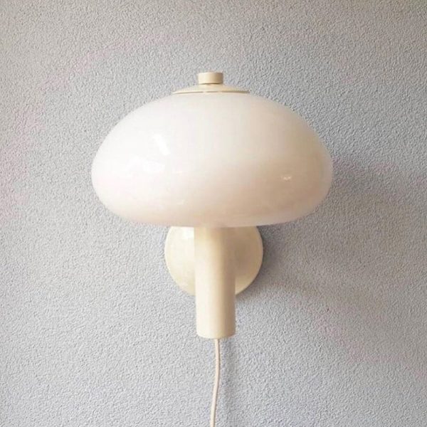 Nordic Vintage Milk White Glass Dome Mushroom 1-Light Wall Sconce Lamp - Image 9