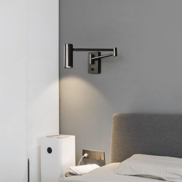 Nordic Luxury Copper Rotatable Eye Protection Reading LED Wall Sconce Lamp - Image 2