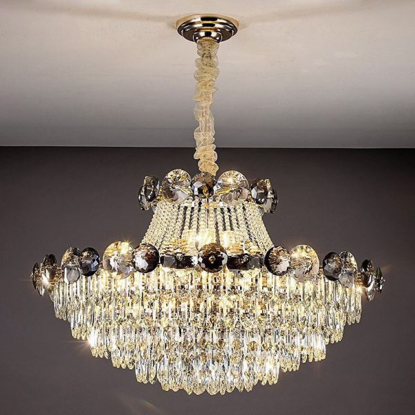 Contemporary Luxury Half Round Ball Crystal Iron 8/10/11/14/17/24 Light Chandelier For Living Room - Image 2