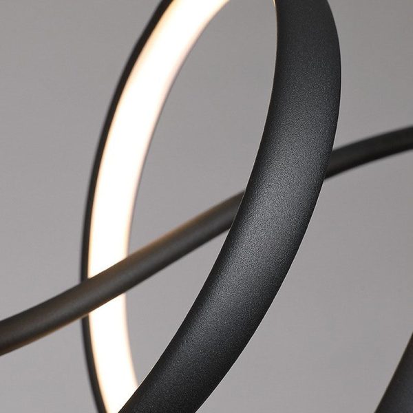 Modern Minimalist Wave Strip Line Iron Aluminium Silica LED Chandeliers Island Light For Dining Room - Image 9