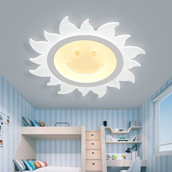 Creative Cartoon Smiley Sun LED Flush Mount Ceiling Light - Image 20