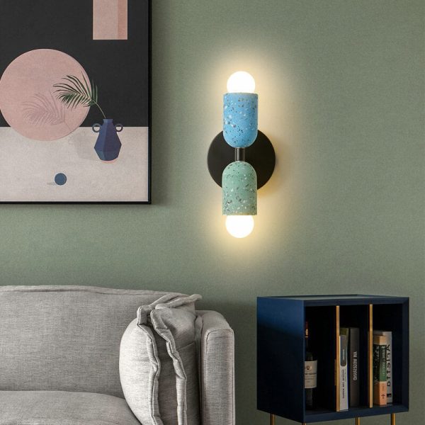 Modern Japanese Wabi-Sabi Iron Cement 2-Light Wall Sconce Lamp - Image 14