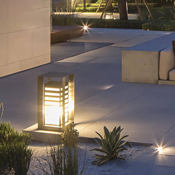 Solar Metal Square Shape Outdoor LED Lawn Patio Floor Lamp - Image 5