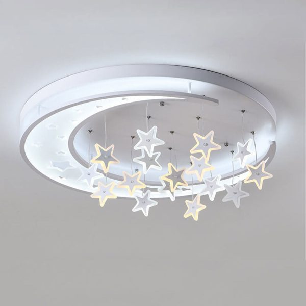 Modern Creative Star Hanging Round LED Flush Mount Ceiling Light - Image 16