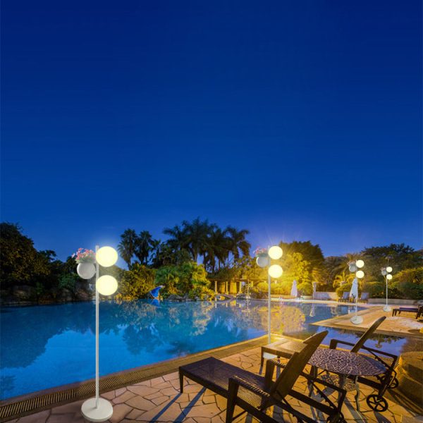 Contemporary Creative Flowerpot Decor PE Globe Shade LED Waterproof Standing Floor Lamp For Outdoor Patio - Image 2
