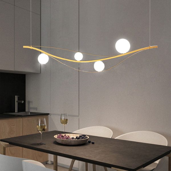 Nordic Creative Personality Hardware Long Ball 4-Light Island Light Chandelier - Image 9