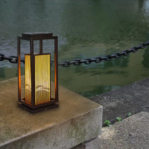 Modern Chinese Square Cage Outdoor Waterproof 1-Light Lawn Path Light - Image 11