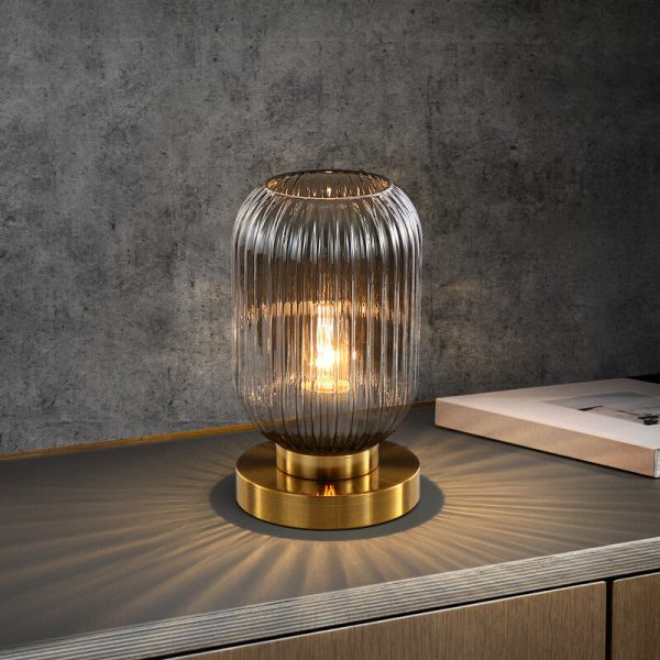 Nordic Striped Glass Oval Design 1-Light Table Lamp - Image 20