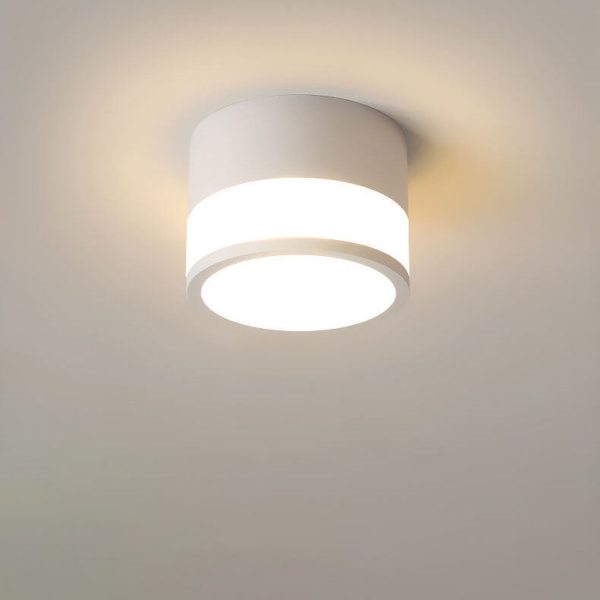 Modern Solid Color Cylinder Aluminum LED Flush Mount Light - Image 4