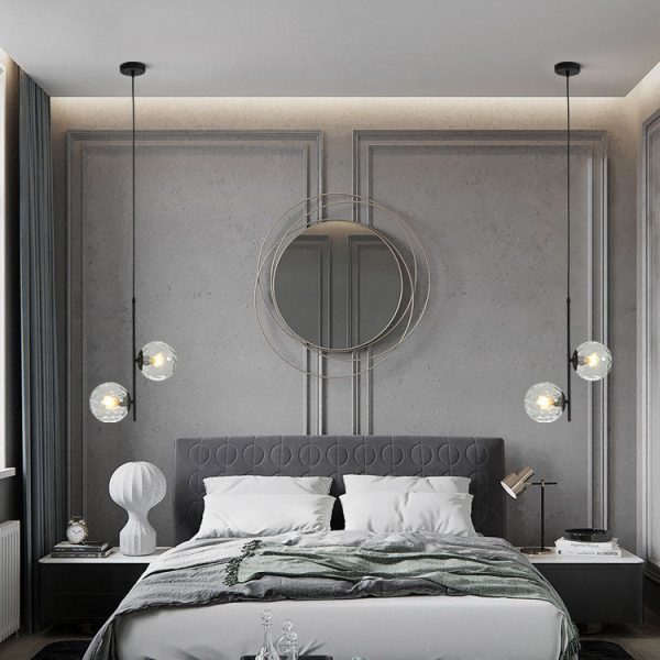 Nordic Minimalist Glass Ball Branch 2-Light Chandelier - Image 19