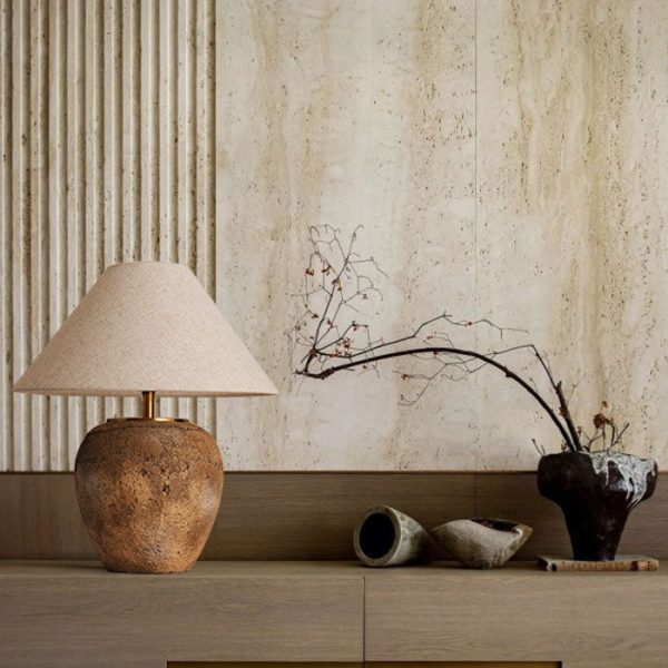 Modern Shabby Chic Cone Fabric Ceramic Jar 1-Light Table Lamp For Bedroom - Image 3