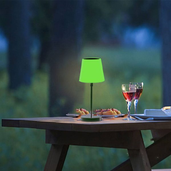 Solar Modern Simple Iron Cylinder Outdoor LED Table Lamp - Image 3