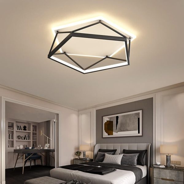 Nordic Minimalist Geometric Art LED Flush Mount Ceiling Light - Image 12