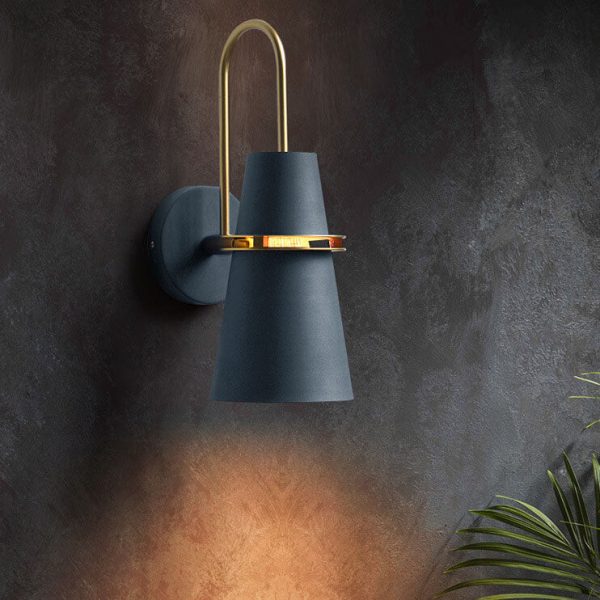 Contemporary Scandinavian Horn Iron 1-Light Wall Sconce Lamp For Bedroom - Image 12