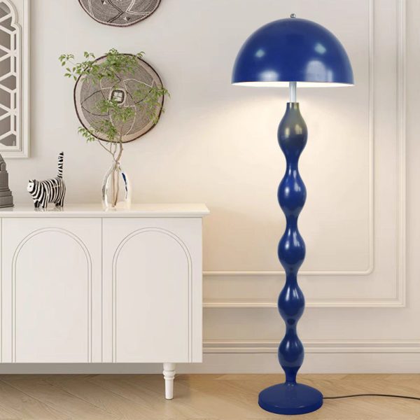 Contemporary Scandinavian Iron Mushroom Shade 1-Light Standing Floor Lamp For Bedroom - Image 3