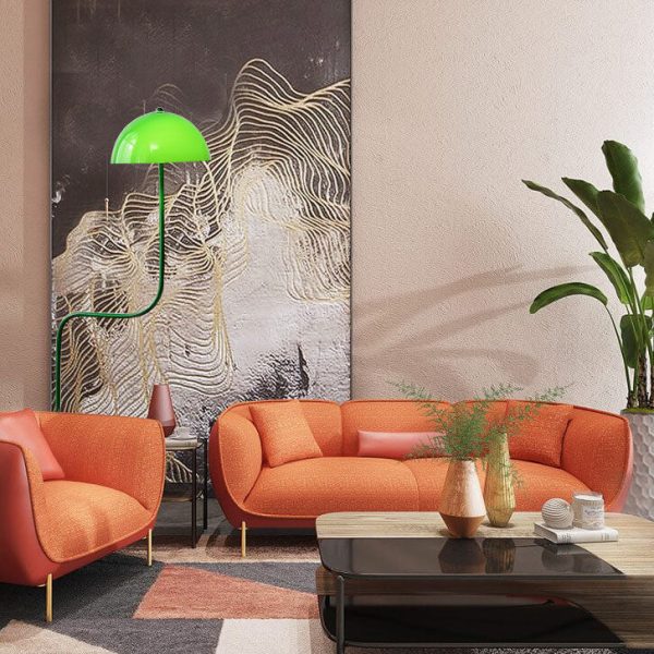 Contemporary Scandinavian Iron Glass Dome Liftable 1-Light Standing Floor Lamp For Study - Image 2