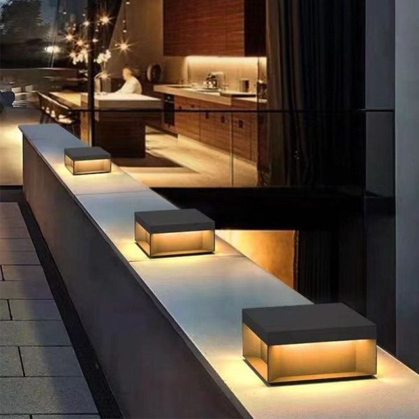 Solar Modern Simple Glass Cuboid LED Outdoor Landscape Light - Image 22
