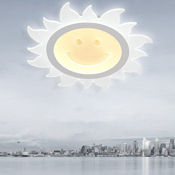 Creative Cartoon Smiley Sun LED Flush Mount Ceiling Light - Image 22