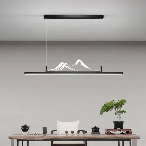 Chinese Style Retro Long Strip Mountain Peak Design Decorative LED Chandelier - Image 18