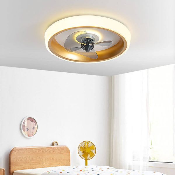 Simple Modern Acrylic Lightweight LED Flush Mount Fan Light - Image 24