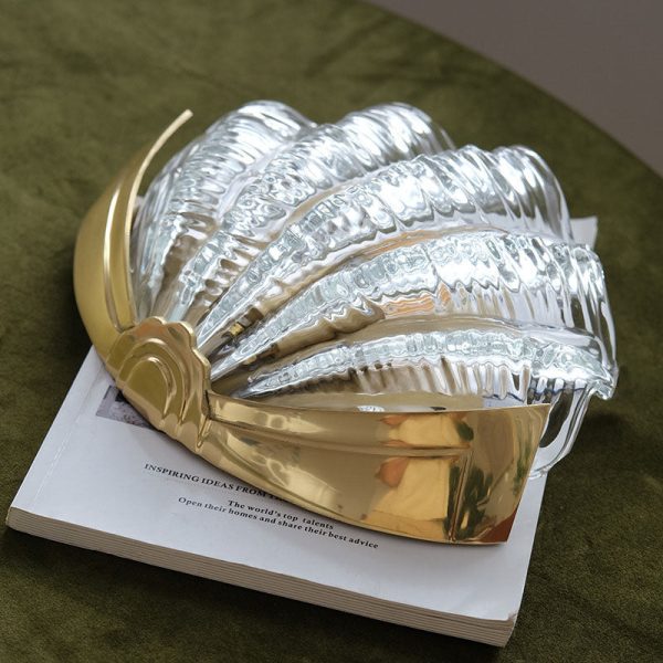Modern Art Deco Shell Brass Glass 1-Light Wall Sconce Lamp For Bedroom - Image 17