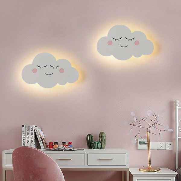 Nordic Creative Clouds Iron Emoji LED Kids Wall Sconce Lamp - Image 18