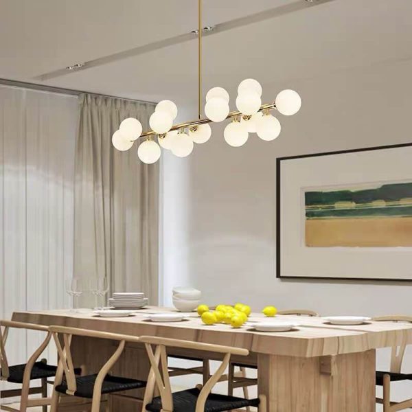 Nordic Light Luxury Magic Bean Glass Ball 16-Light Island Light Chandelier - Image 16