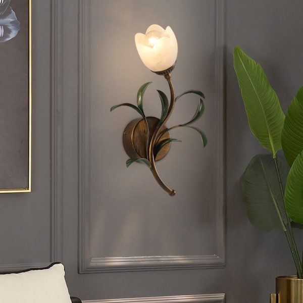 Modern Minimalist Art Glass Flower 1/2-Light Wall Sconce Lamp - Image 3
