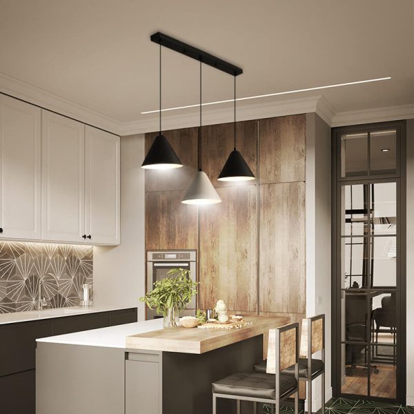 Nordic Creative Simple Wrought Iron Horn Island Light 3-Light Chandelier - Image 3