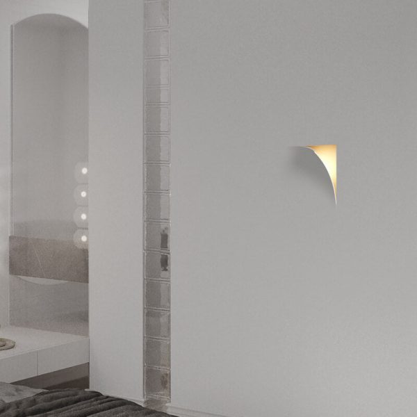 Modern Simplicity Square Flip Flop Recessed Plaster 1-Light Wall Sconce Lamp For Living Room - Image 11