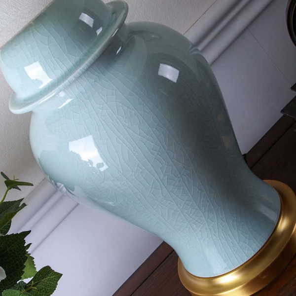 Traditional Chinese Fabric Shade Ceramic Vase Base 1-Light Table Lamp For Study - Image 6