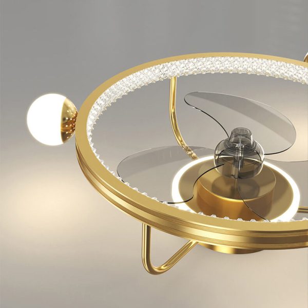 Modern Light Luxury Circle Full Star Design LED Flush Mount Ceiling Fan Light - Image 8