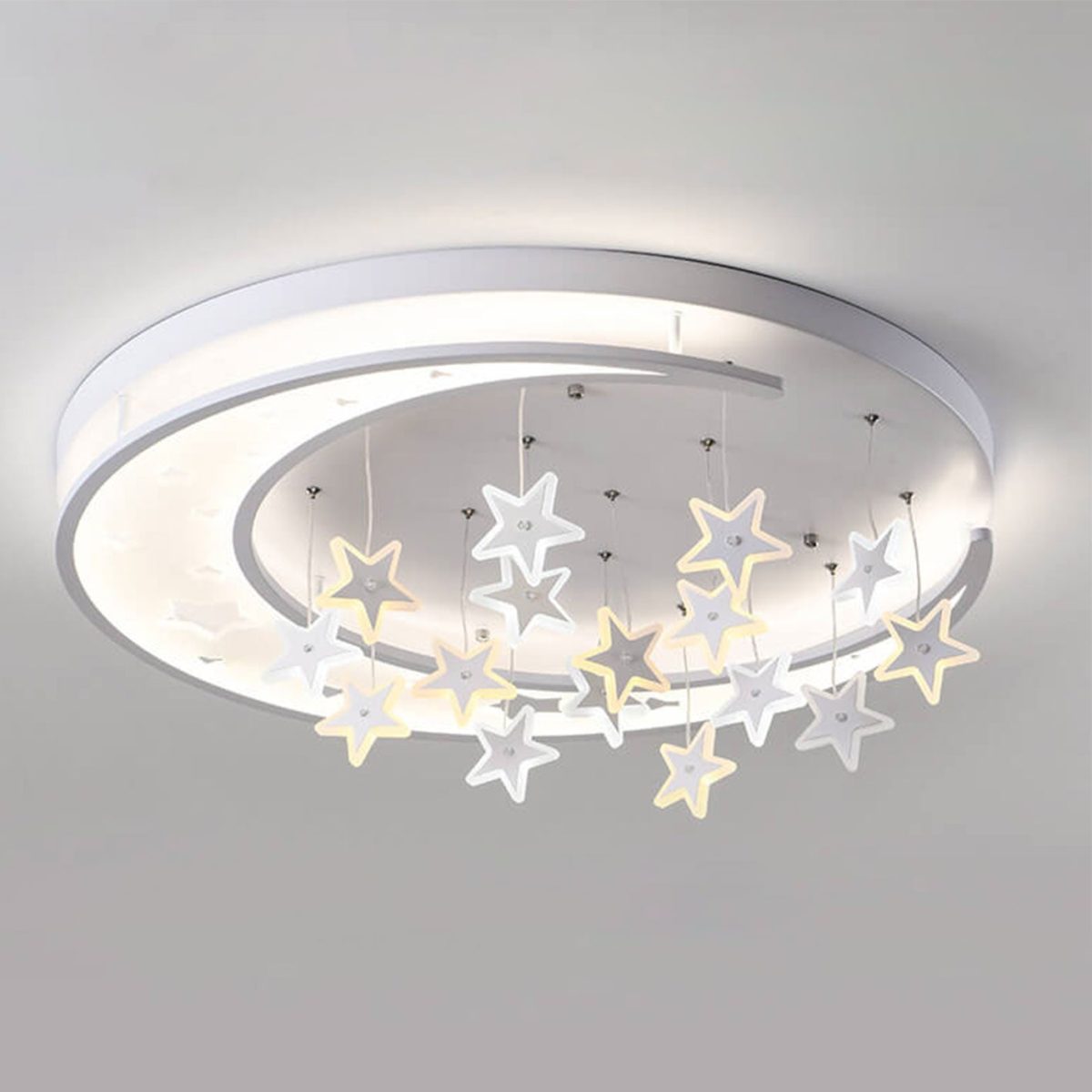 Modern Creative Star Hanging Round LED Flush Mount Ceiling Light - Image 17