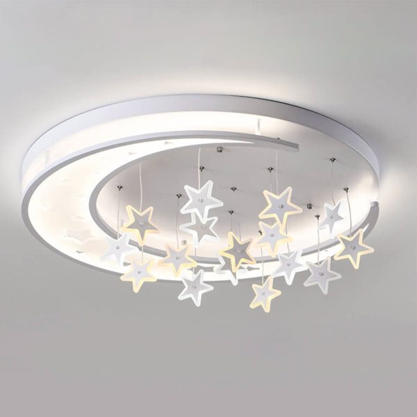 Modern Creative Star Hanging Round LED Flush Mount Ceiling Light - Image 17