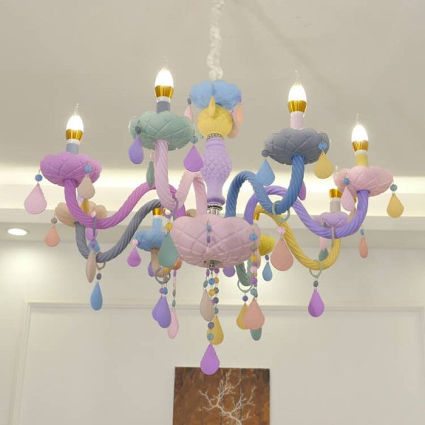 Modern Children's Princess Macaroon Candelabra Crystal Glass 5/6/8/10/12/15 Light Chandelier - Image 20