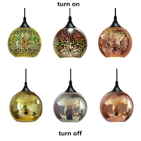 Modern Creative 3D Colorful Fireworks Glass Dome 2/3 Light Island Light Chandelier - Image 14
