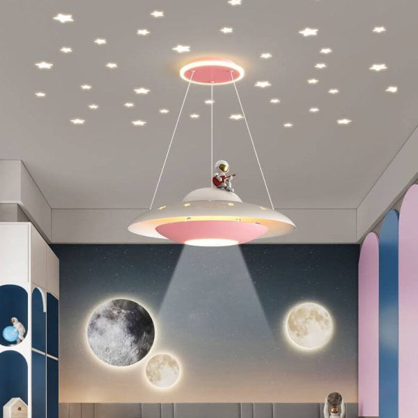 Modern Creative Flying Saucer Space Astronaut Children LED Chandelier - Image 11