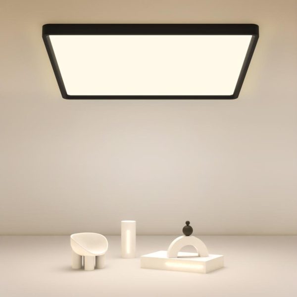 Modern Flat Industrial Black Flush Mount Ceiling Lights for Kitchen Dining Room Lighting
