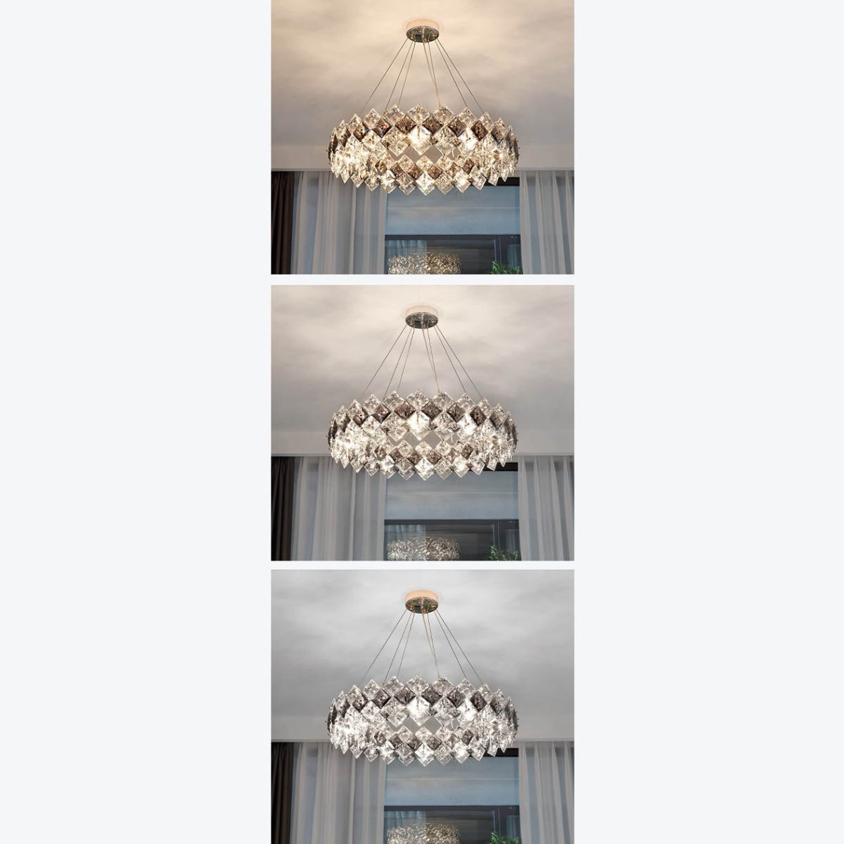 Contemporary Luxury Crystal Diamond Circle Plated Hardware 5/6/7/8/10/14 Light Chandelier For Living Room - Image 23