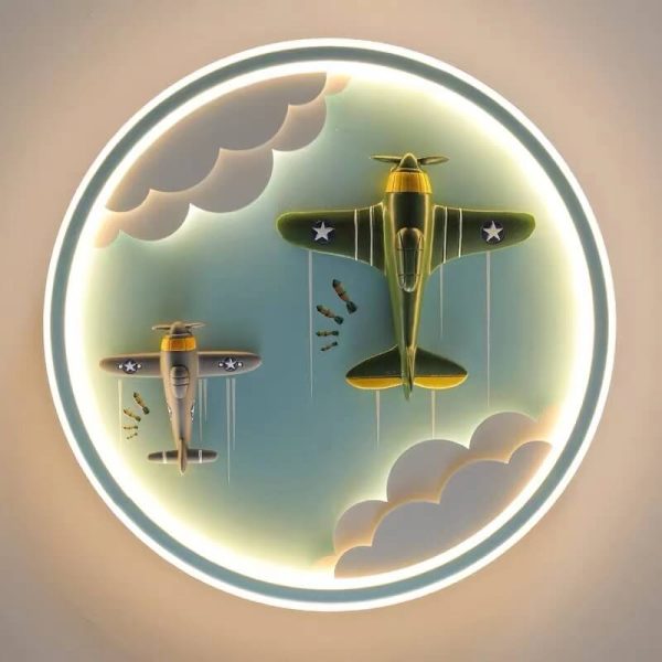 Modern Cartoon Resin Airplane Pegasus Acrylic Shade LED Kids Flush Mount Ceiling Light - Image 11