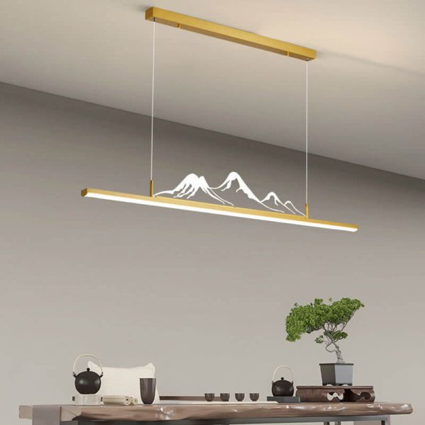 Chinese Style Retro Long Strip Mountain Peak Design Decorative LED Chandelier - Image 19