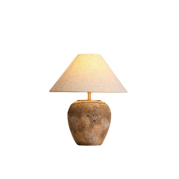 Modern Shabby Chic Cone Fabric Ceramic Jar 1-Light Table Lamp For Bedroom - Image 10