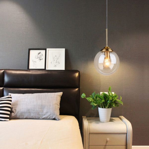 Contemporary Nordic Copper Spherical Glass Shade 1/3/5-Light Island Light Chandelier For Dining Room - Image 3