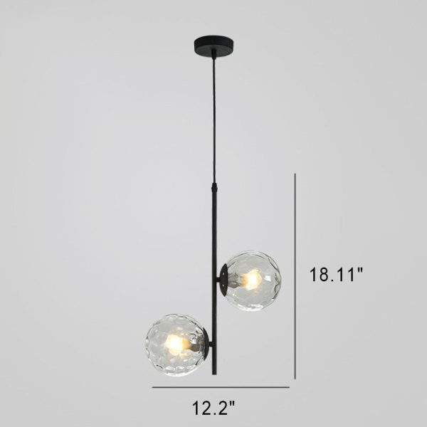 Nordic Minimalist Glass Ball Branch 2-Light Chandelier - Image 11