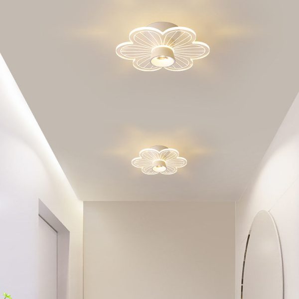 Modern Minimalist Round Rose Flower Iron Acrylic LED Flush Mount Ceiling Light For Living Room - Image 12