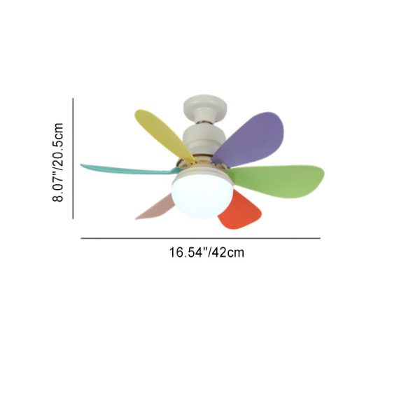 Contemporary Creative PC ABS Nylon Acrylic Flower LED Semi-Flush Mount Ceiling Fan Light For Living Room - Image 2